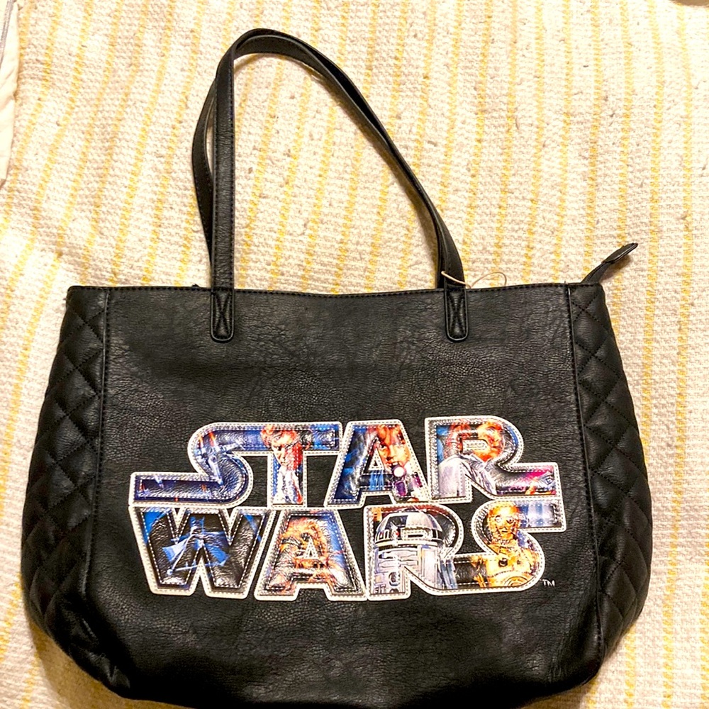Loungefly Star Wars Black Quilted Faux Leather Tote bag